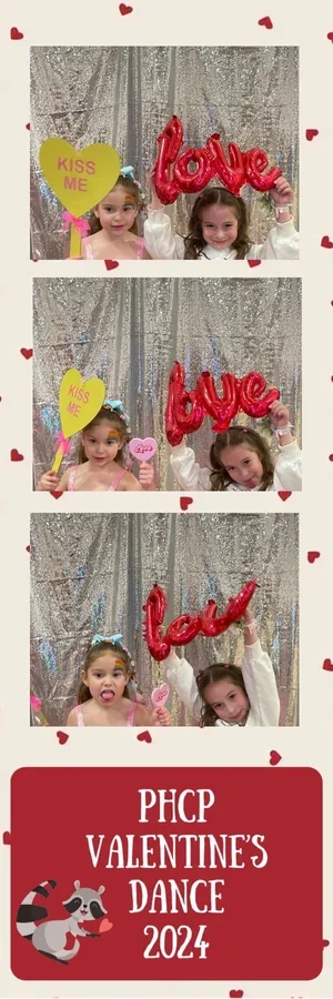 Pet Valentine event photo booth strip with custom themed design