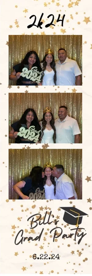 Holiday party photo booth strip with custom 2024 event design