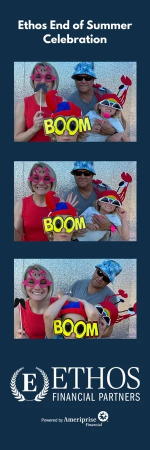 Corporate celebration photo booth strip with custom branding