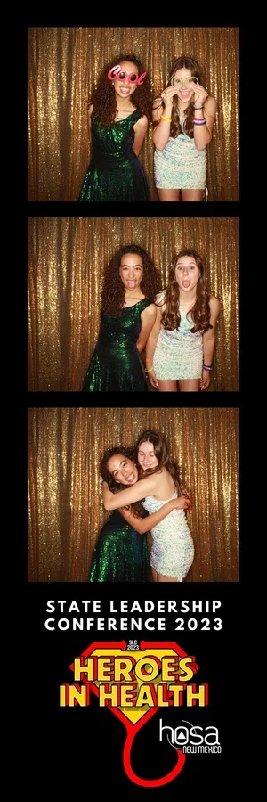Themed party photo booth strip with vintage inspired design