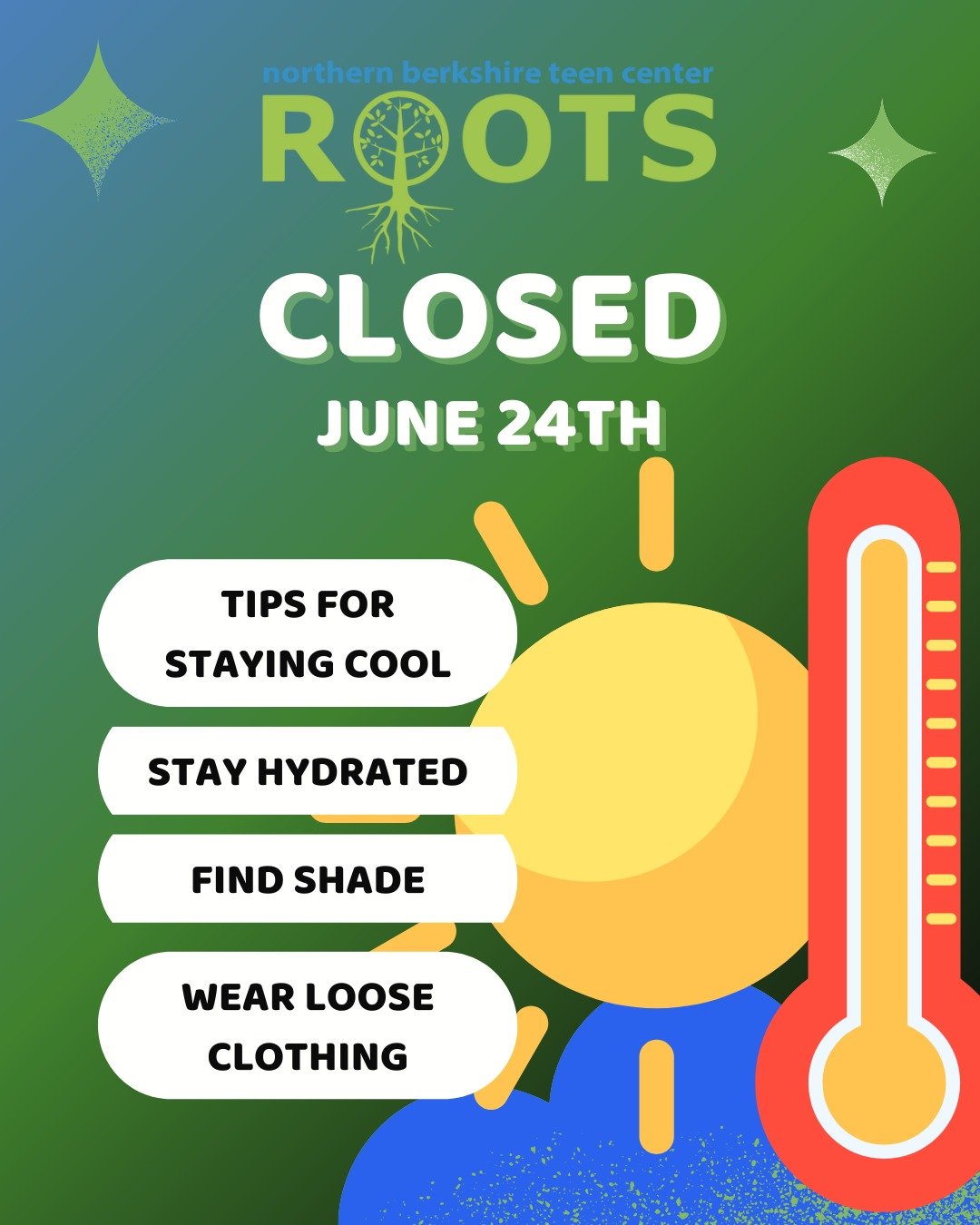 Attention: After careful consideration, we don't feel it is in our best interest to open the center in this heat. 

Drop in will be closed on June 26th. Stay hydrated!