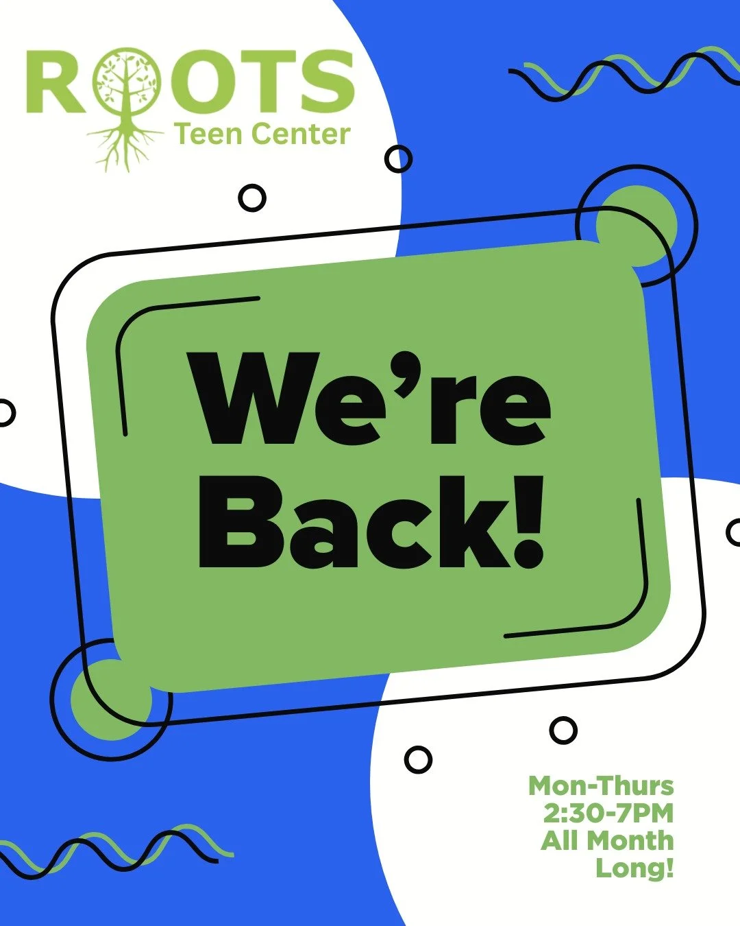 Following our annual summer closure, ROOTS is back with new hours! We're open at 51 Ashland Street from 2:30 to 7pm all month long! 

Check out Slide 2 for programming hosted by ROOTS and/or powered by our partners at the @northernberkshireymca and t