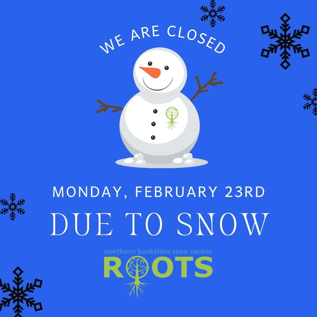 It's another snow day! Drop In will be closed today (February 23rd!) due to the snow storm.

As a reminder, our policy is to close whenever North Adams Public School calls a snow day. 

Stay warm and see you tomorrow!