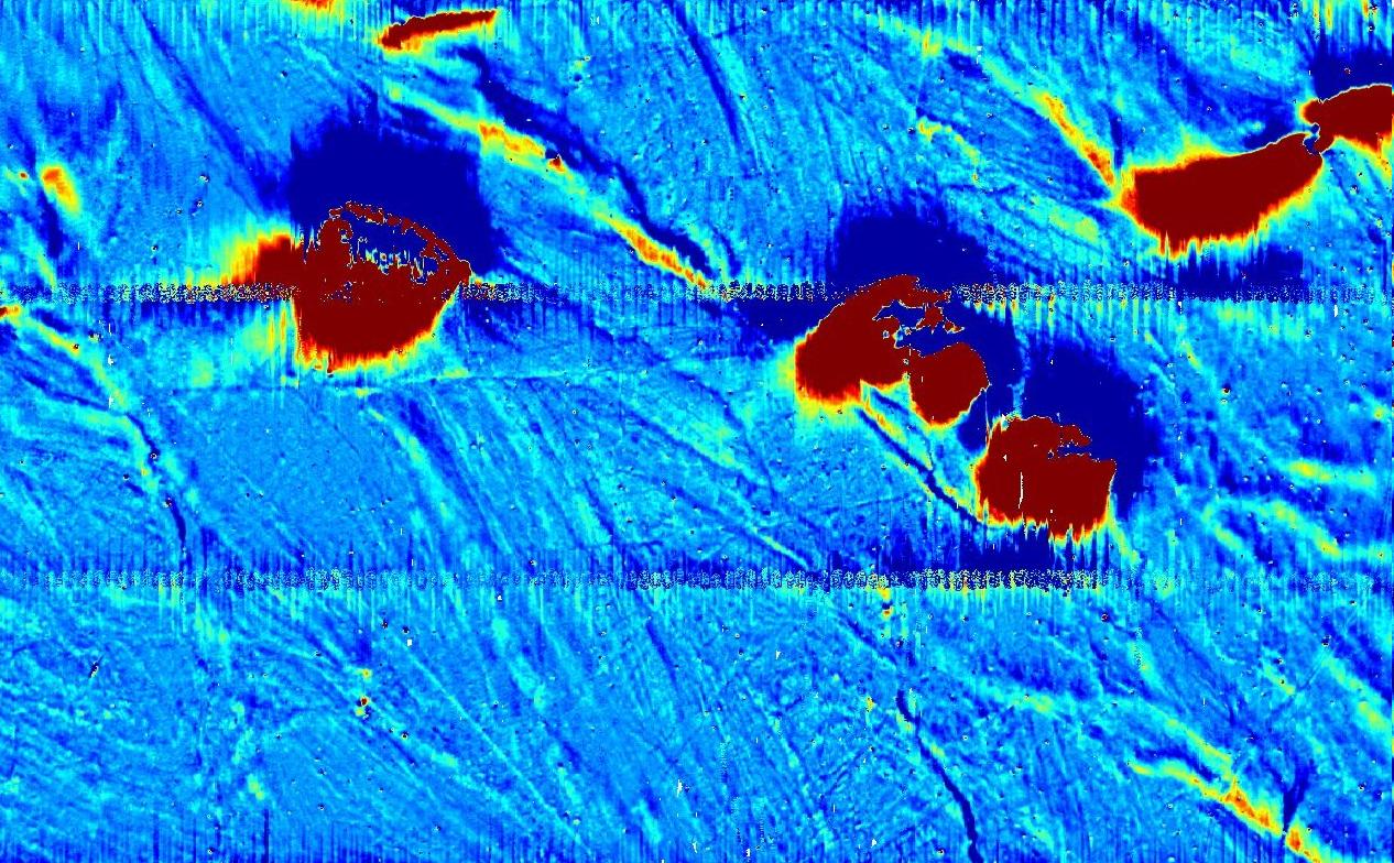 Oligocene basalt pipes (red) intrude the Spokane formation in the North Helena Valley, as revealed by magnetic surveys.