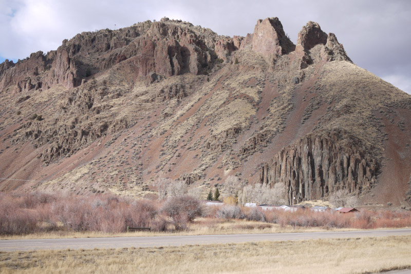 Tertiary volcanics make up Pipe Organ Rock south of Dillon, MT.