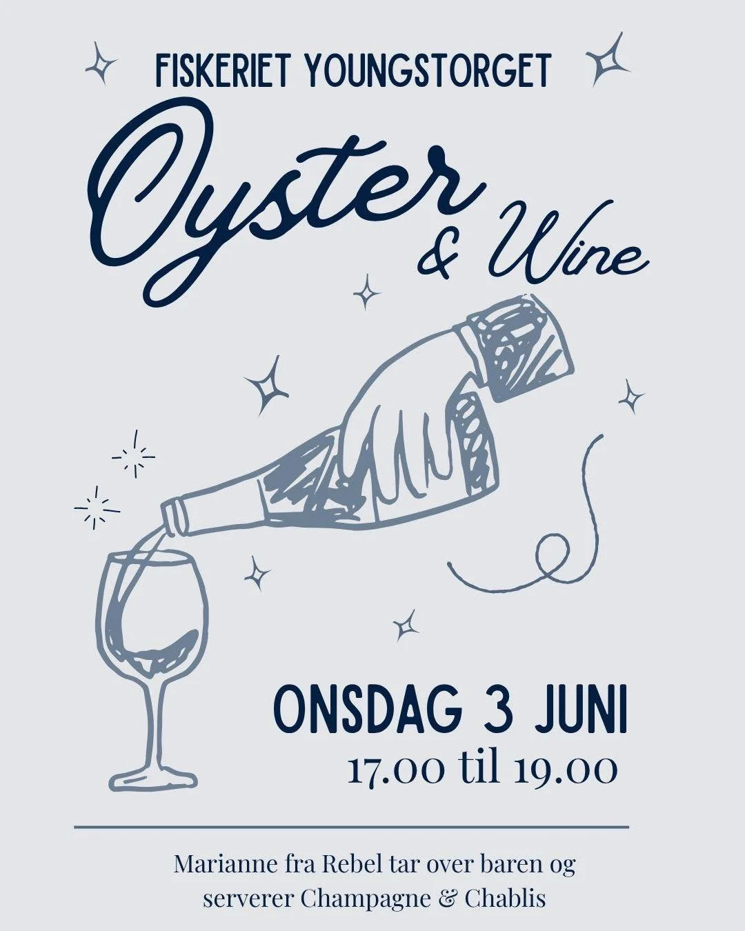 Bli med p&aring; v&aring;r franske kveld onsdag 3. juni! Marianne fra Rebel tar over baren p&aring; Youngstorget fra kl. 17 til 19 og serverer champagne og Chablis! Vi tilbyr ogs&aring; happy hour-priser p&aring; v&aring;re franske &oslash;sters 🦪🥂