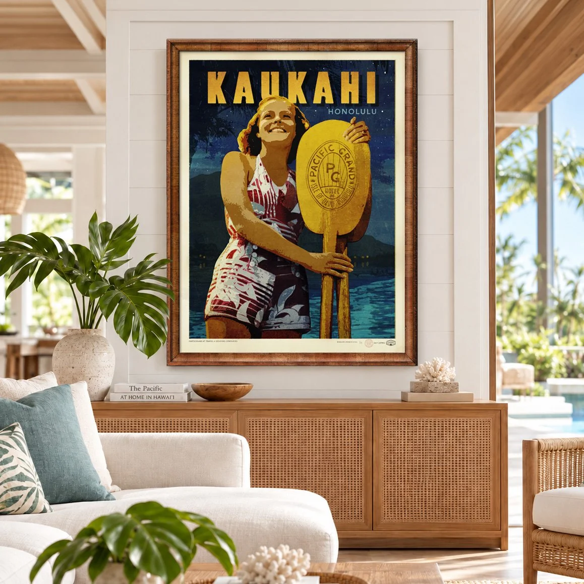 Woman with an Outrigger Canoe Paddle
