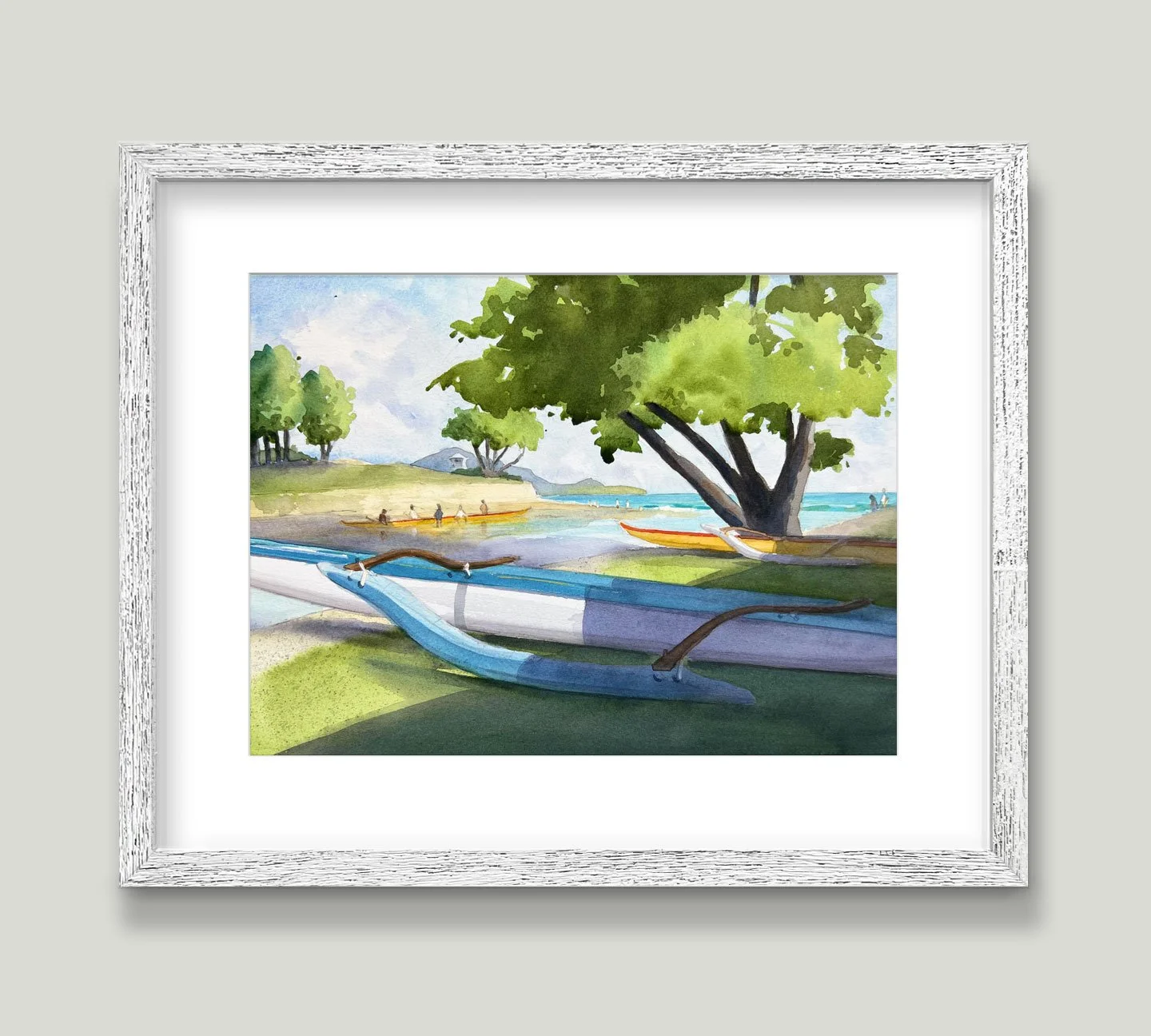 Kailua-Canoes-Quarter-Sheet-Framed-Originals-Mockup-on-Barn-Frame-A.jpg