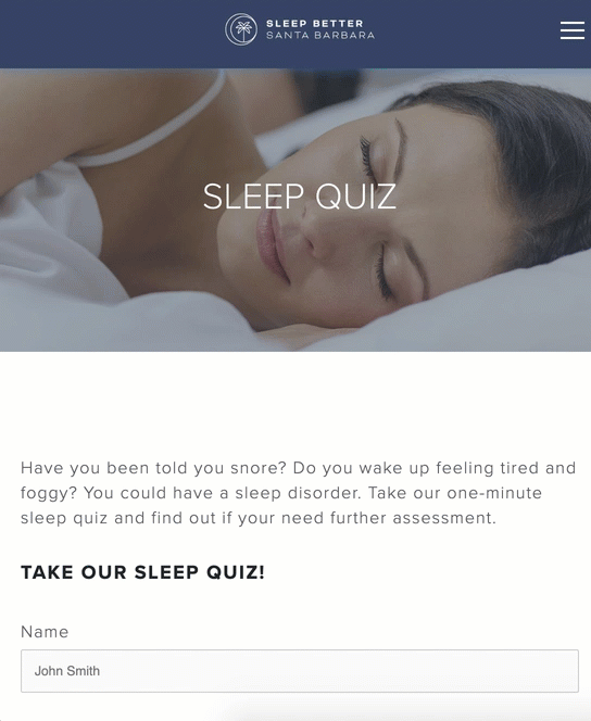 Sleep Quiz.