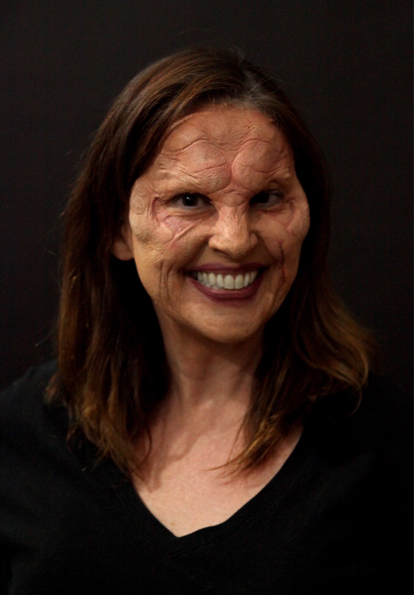 Foam latex prosthetic application for a class taught by Howard Berger 