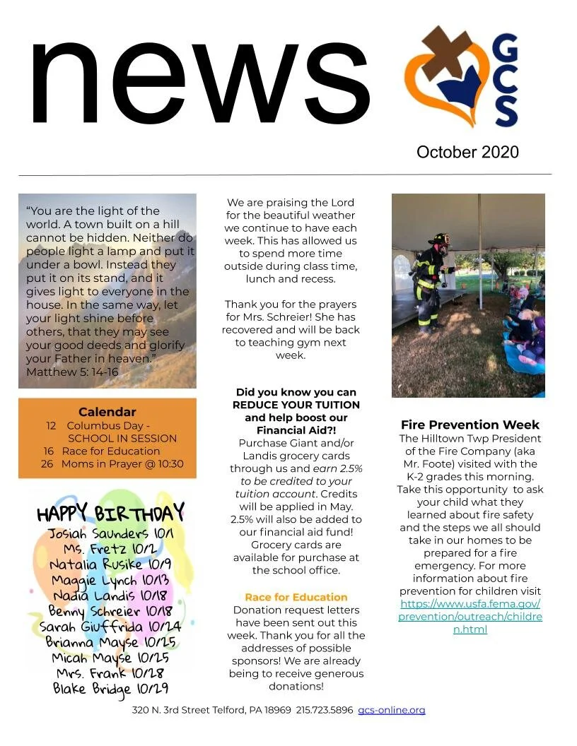 Newsletters — Grace Christian School