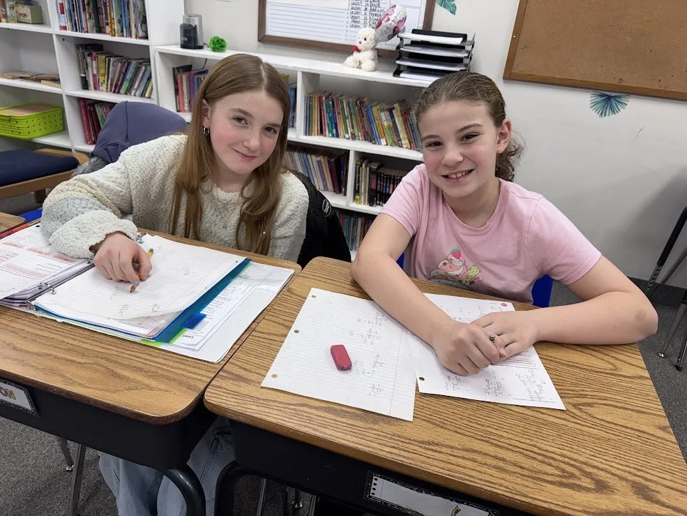 two elementary school students at grace christian school