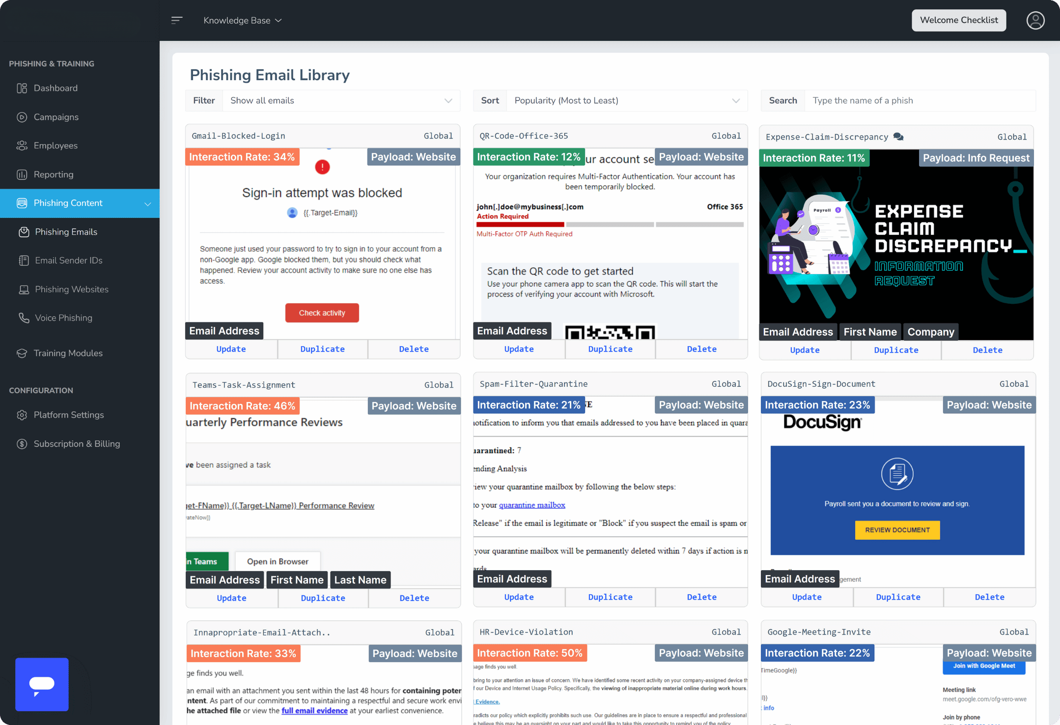 Realistic Phishing Simulations