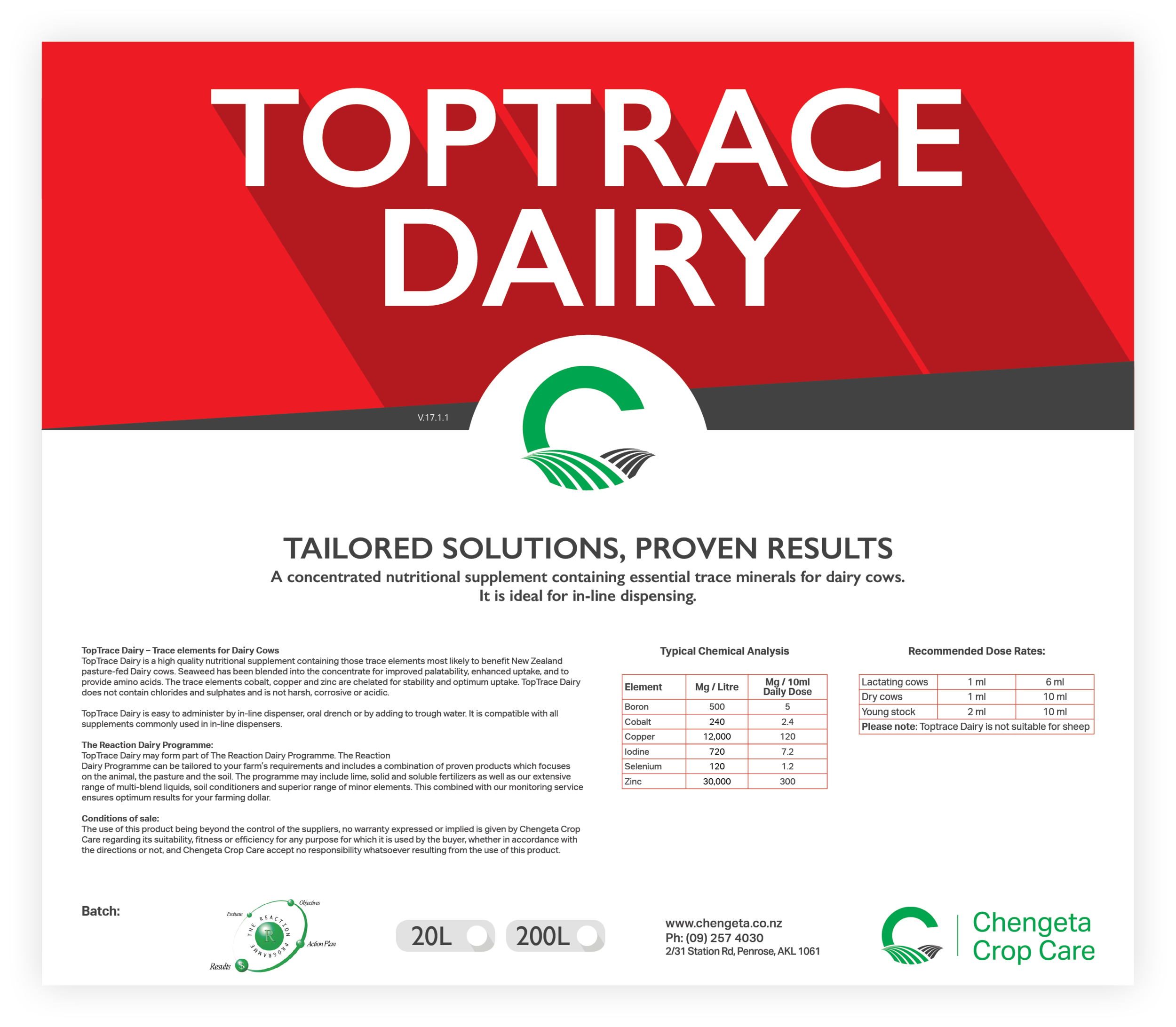Toptrace Dairy Label