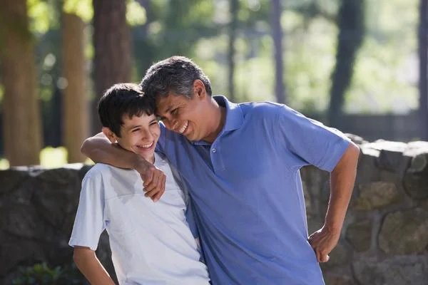 Dad and teen