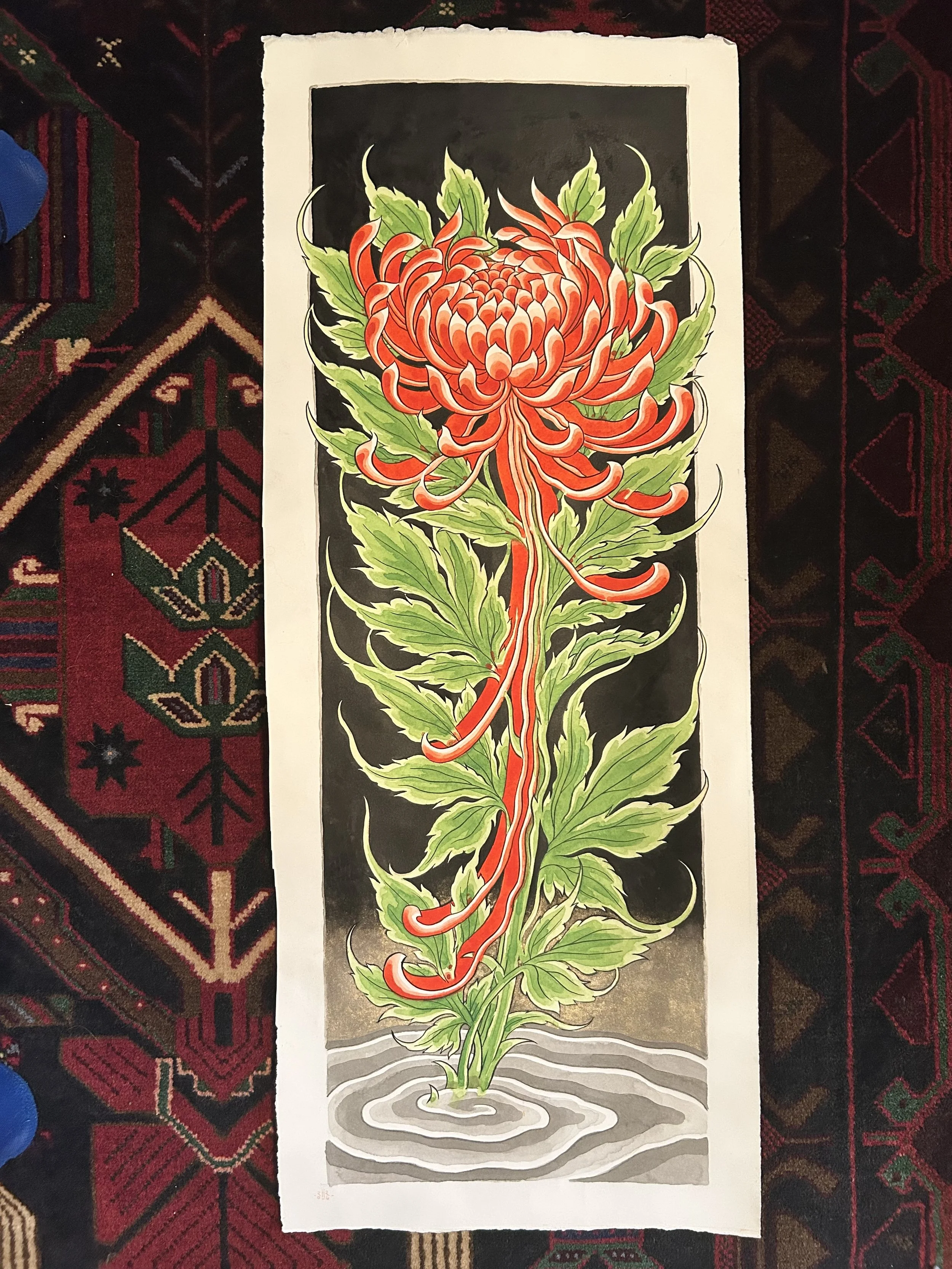 LONG GOLDEN MUM Original painting