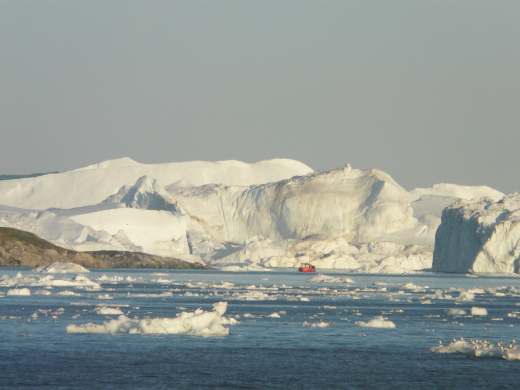 the massive icebergs of Disko Bay