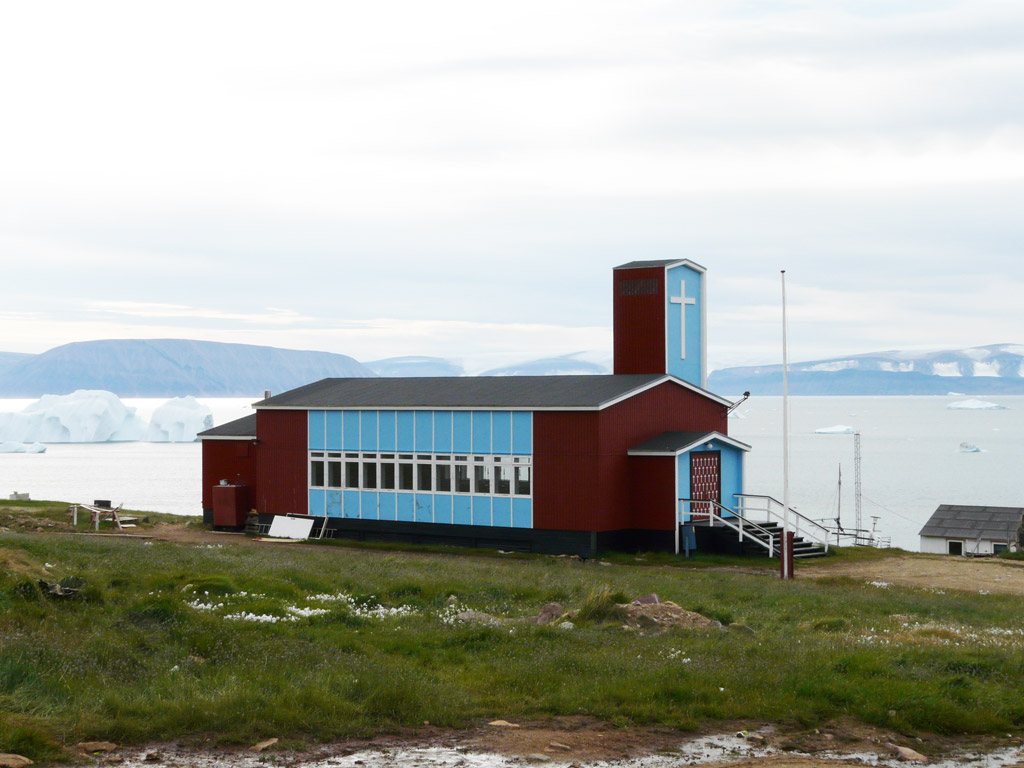 Qaanaaq Church, looking toward the fjord