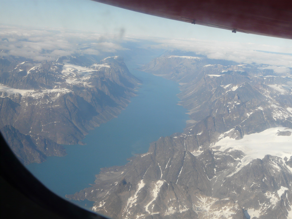 Kangerlussuatsiaq Fjord en route to Kangaamiut, walled by 3,000 ft. cliffs