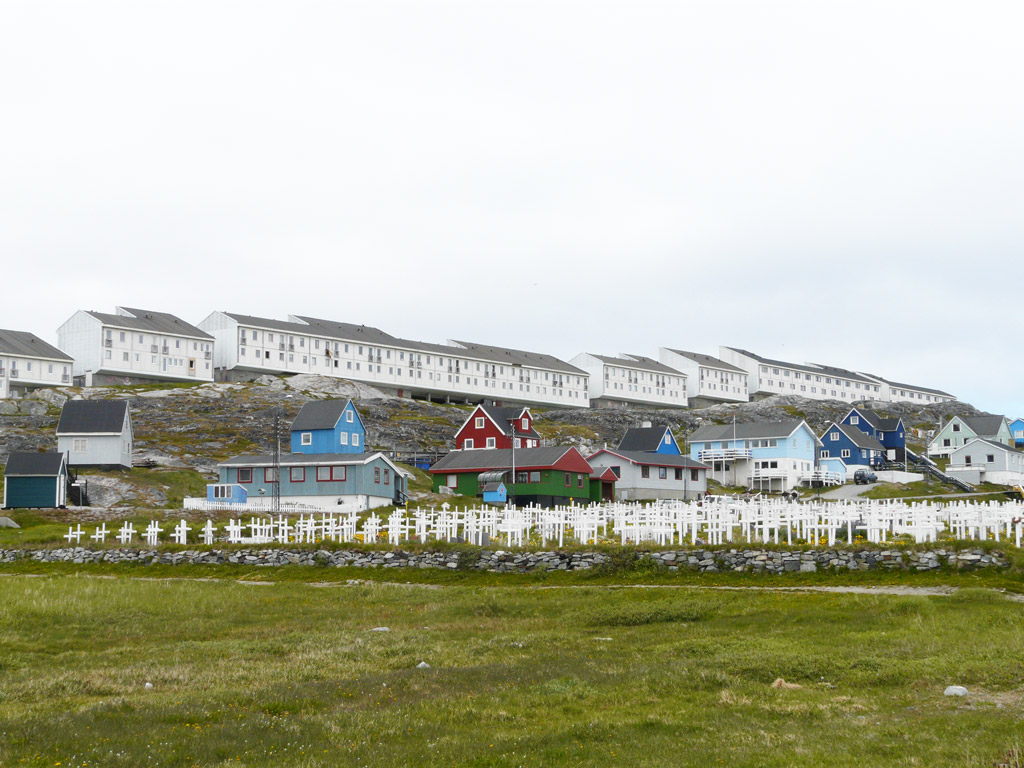 some old homes and new apartment blocks