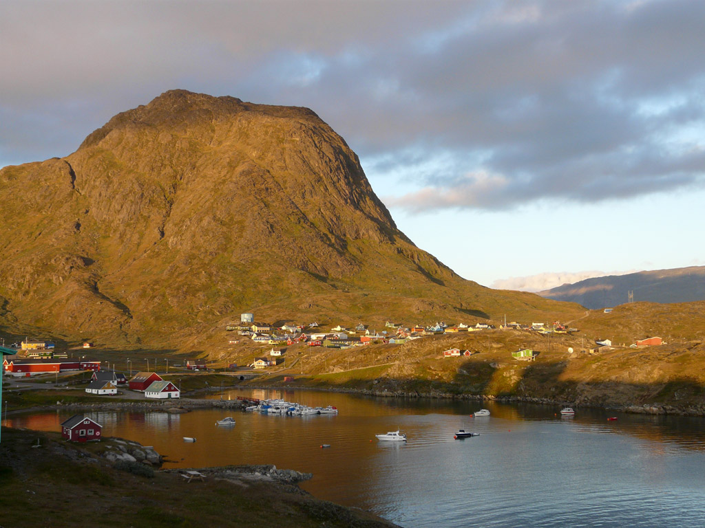 Narsaq's idyllic green mountains and pastures