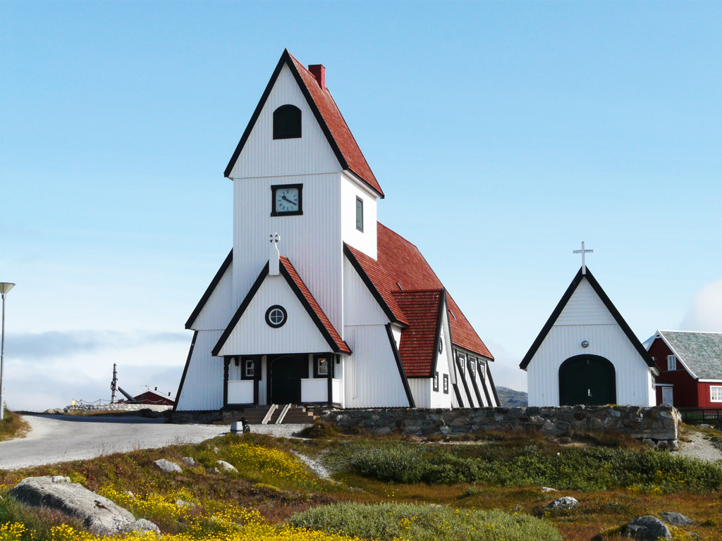 Nanortalik's unique rocket-shaped church