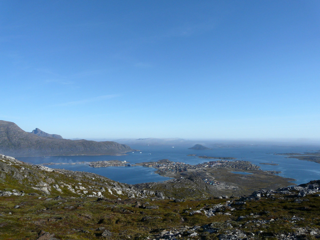 Nanortalik from the hills above town