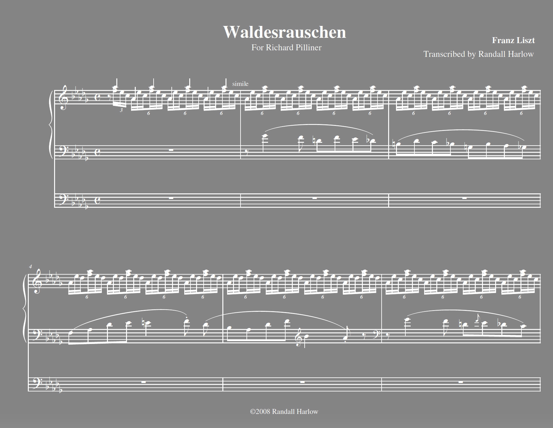 Liszt Waldesrauschen for organ