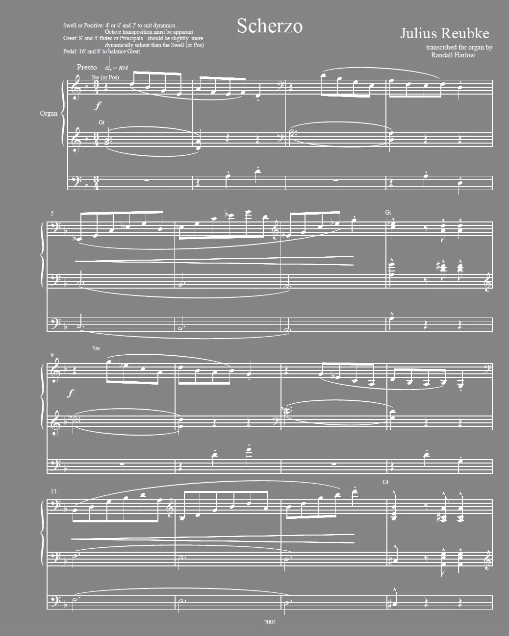 Reubke Scherzo for organ