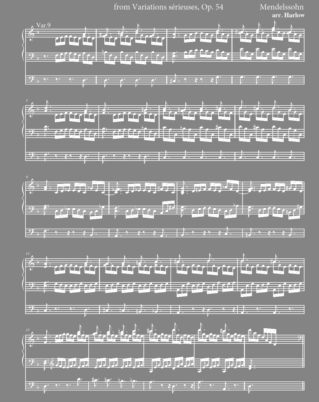Mendelssohn Variations Serieuses for organ