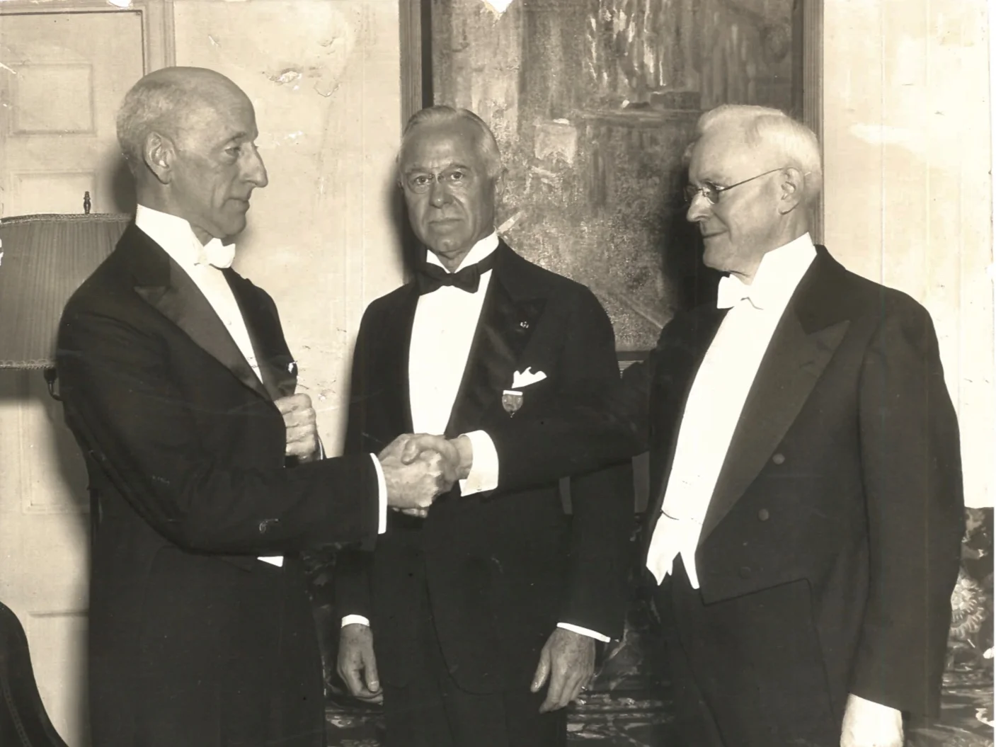 Stuart Gage, past NISS president; H.H. Clarke, NISS treasurer; and Henry Fletcher, NISS president, in 1935. One of the many photographs donated by the National Institute to the Yale University Archives.