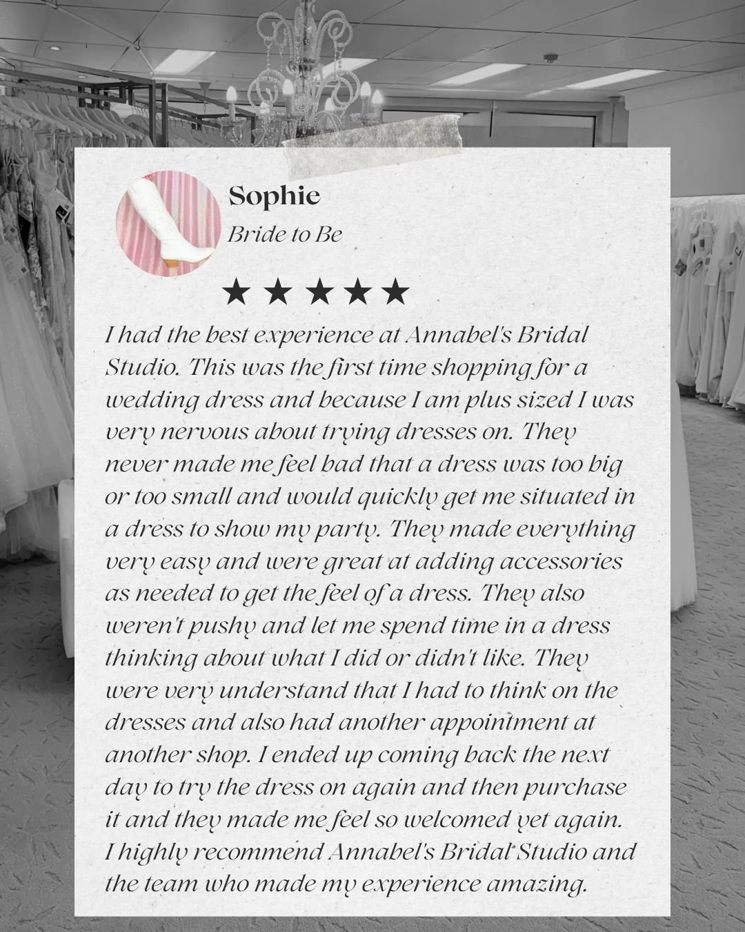 Bride Love, the experience matters ✨ Thank you Sophie,  we're still smiling after reading your beautiful review ✨😘 Moments like these mean everything to us.