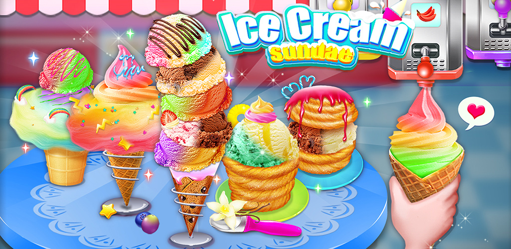 Mega Ice Cream, Frozen Soft Serve & Sundae Maker Games - Kids Ice