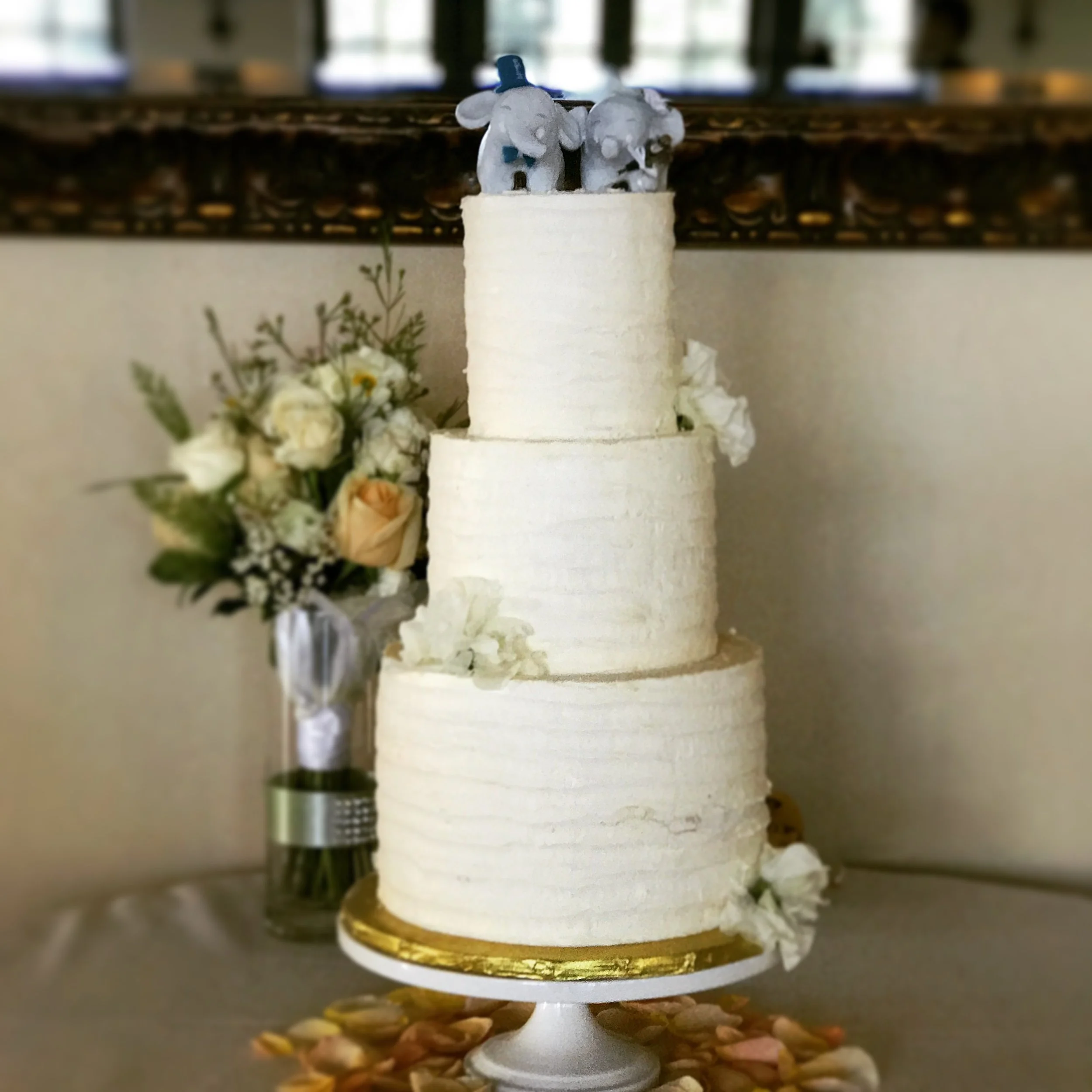 Textured buttercream wedding cake