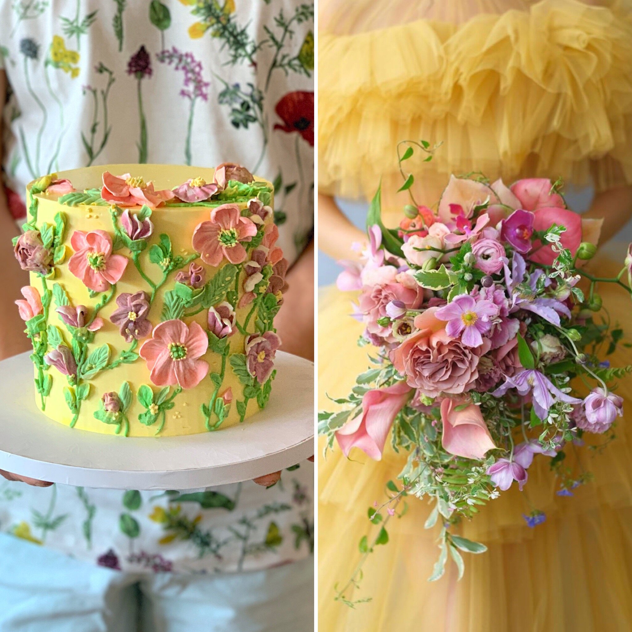 PSoring buttercream floral cake from bouquet inspiration