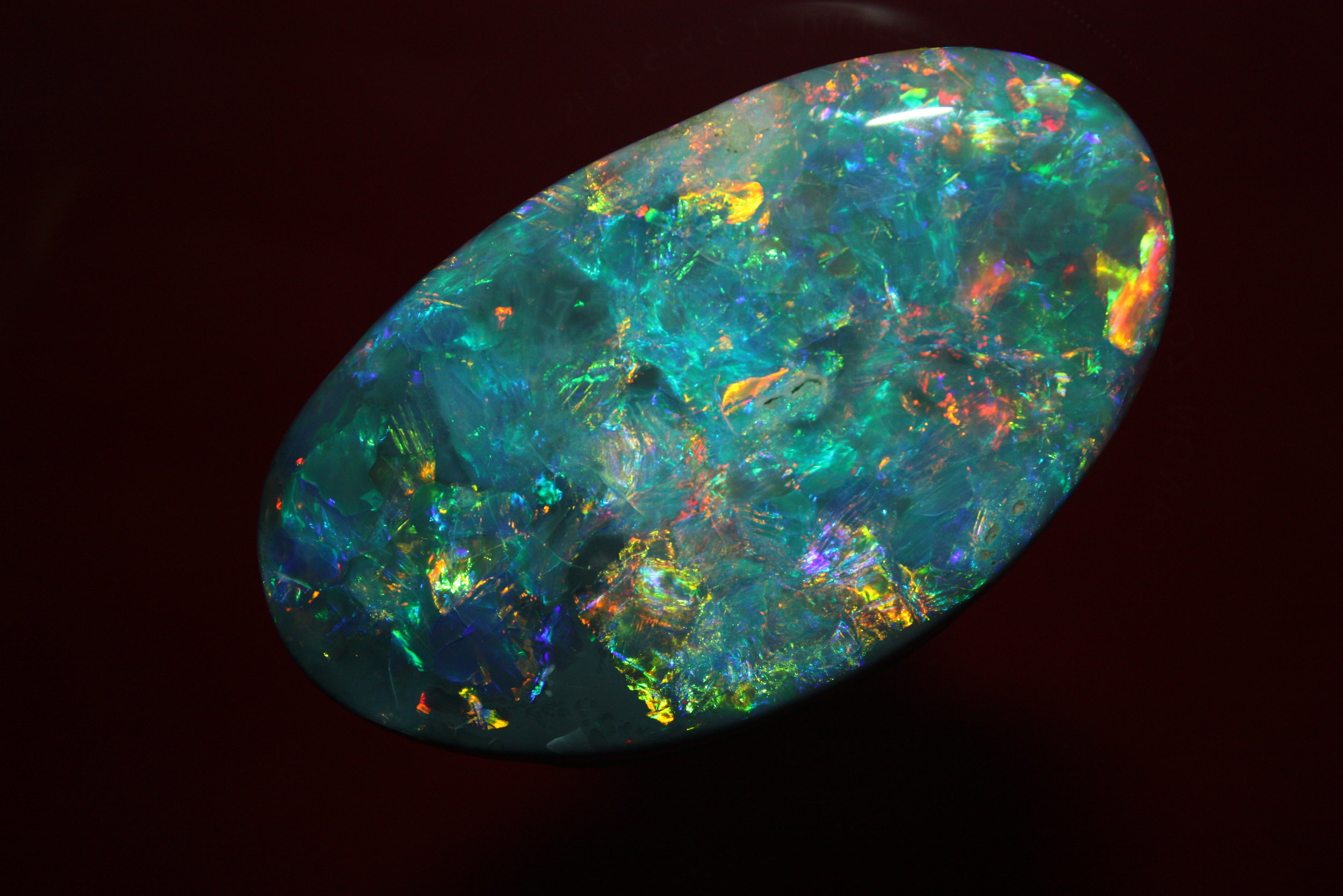 Rare Exclusive Pattern Black Opal Gemstone Rainbow Fire Opal Size 16.2X11.5X5.2 MM Top Quality Opal Only At My Shop.