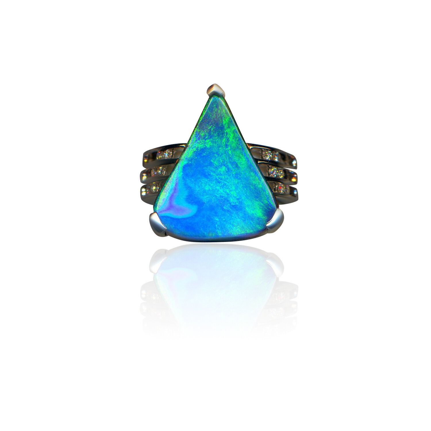 All my Life: Australian opal ring in sterling silver