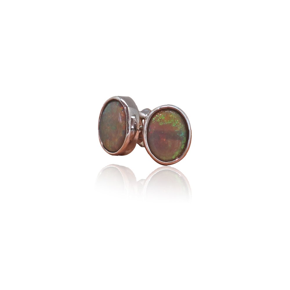 Dark Fire Opal Resin Stud Earrings - 10mm - Hypoallergenic Titanium Po –  Jenna Scifres Handmade Jewelry