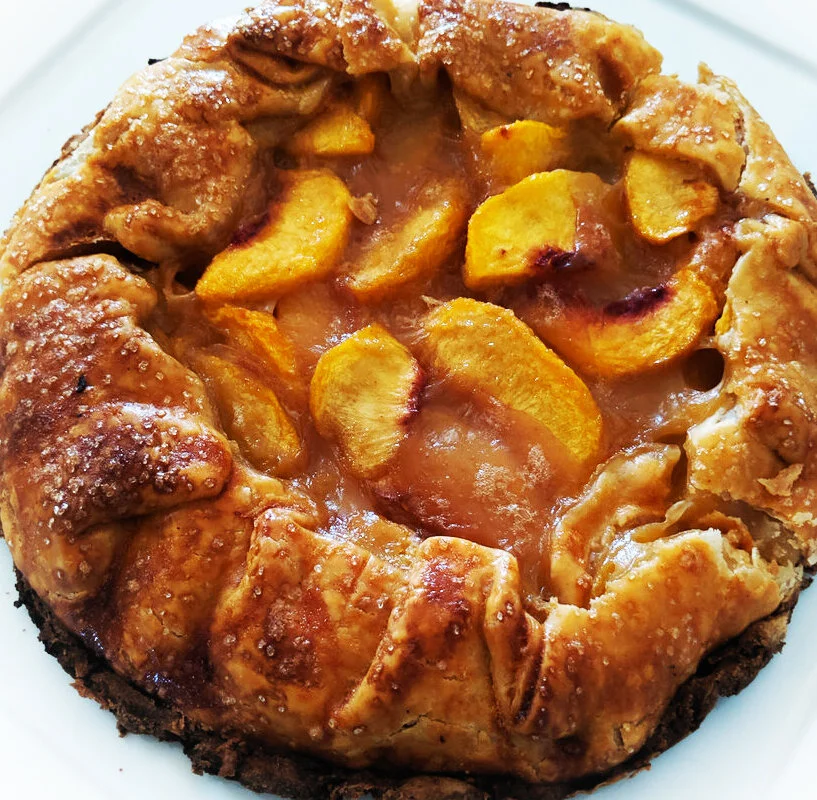 Cast Iron Campfire Peach Galette