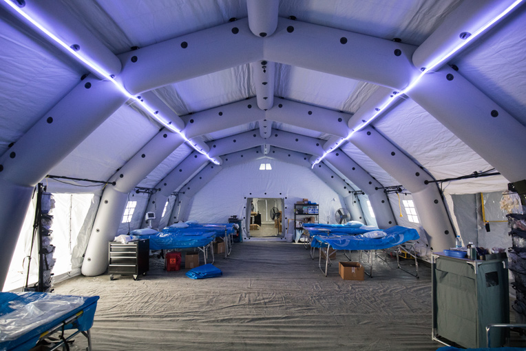 Interior shot of the mobile hospital