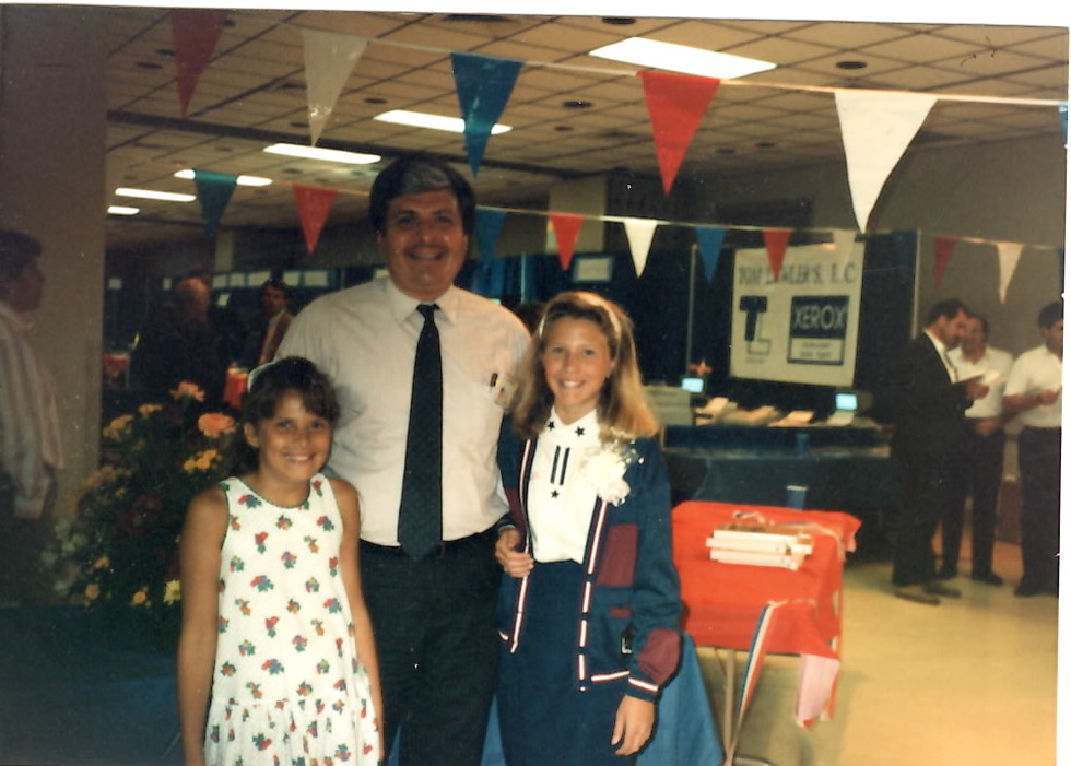 My sister, my dad and I at one of Tom Lawler's Office Mart