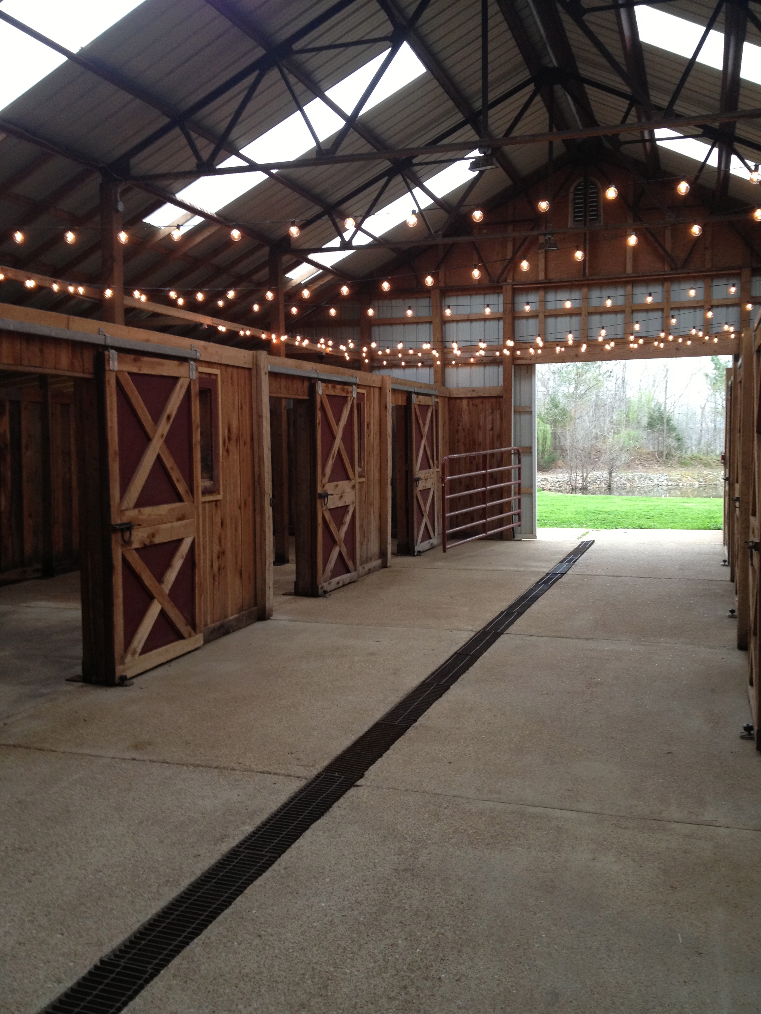 Our 6-stall "horse barn" converted to a party/hangout spot