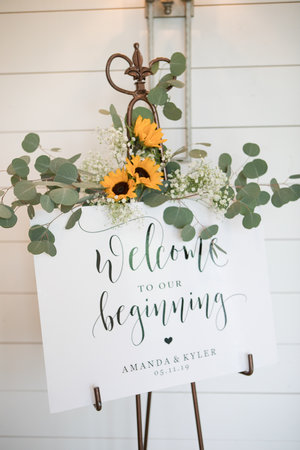 Wedding Welcome Sign with sunflowers