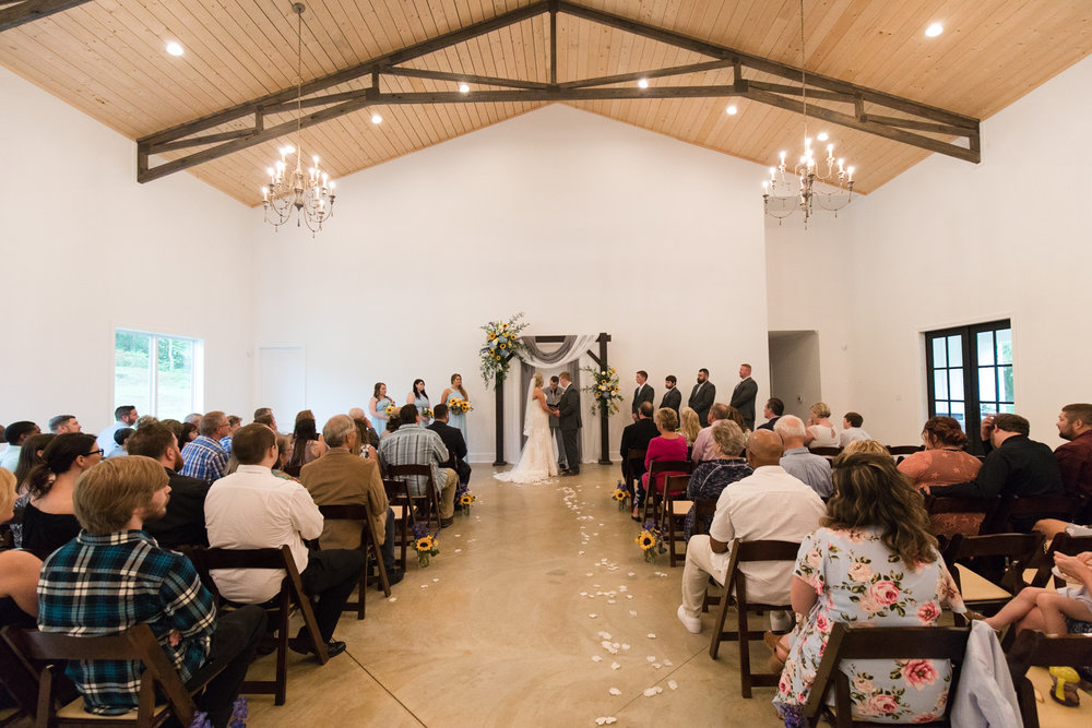 Indoor Ceremony White Walls Wedding Venue