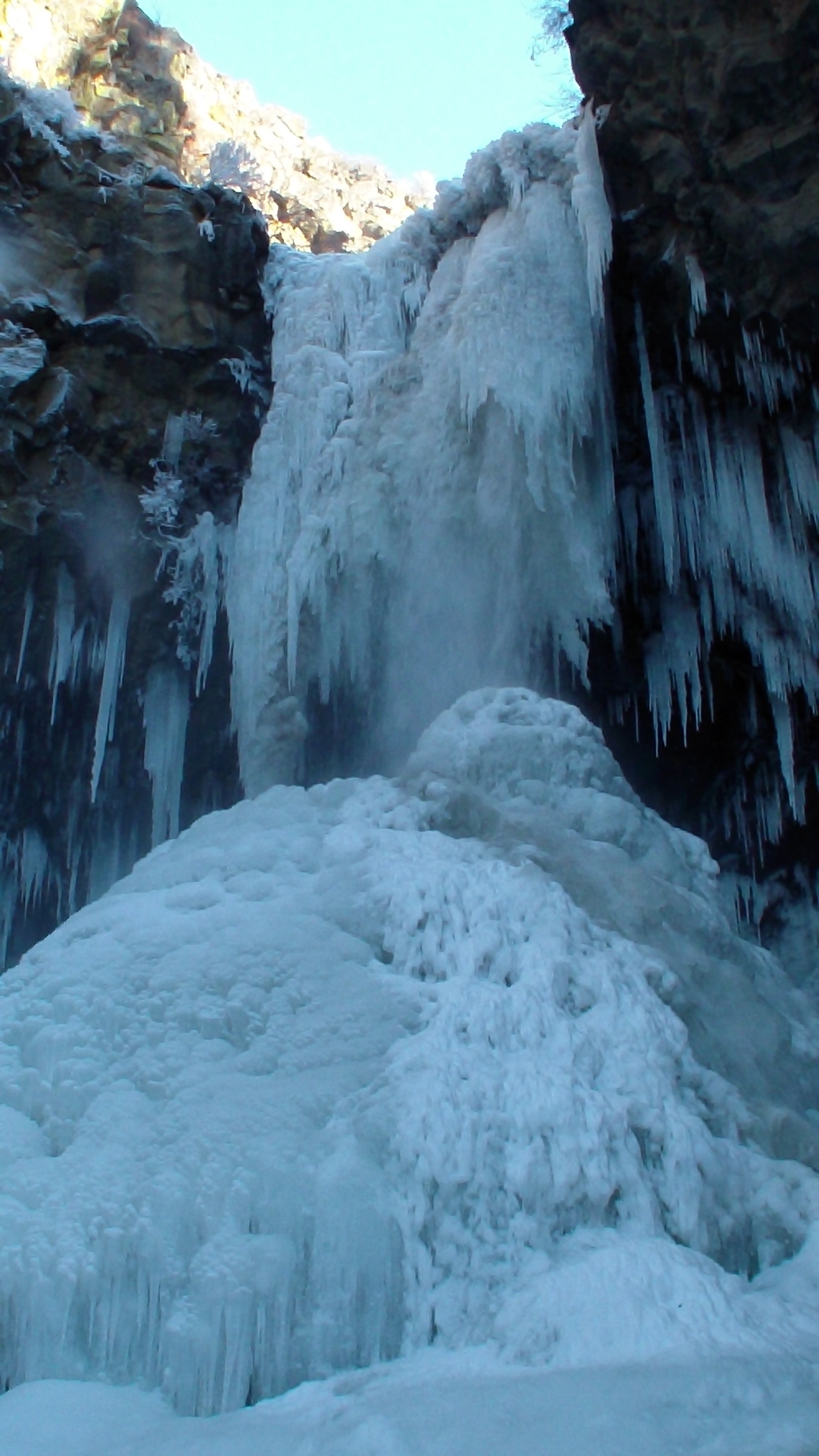Smith Creek Falls in winter.