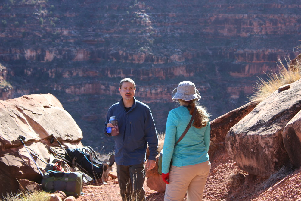 Todd and Stacy taking a break in the Supai.