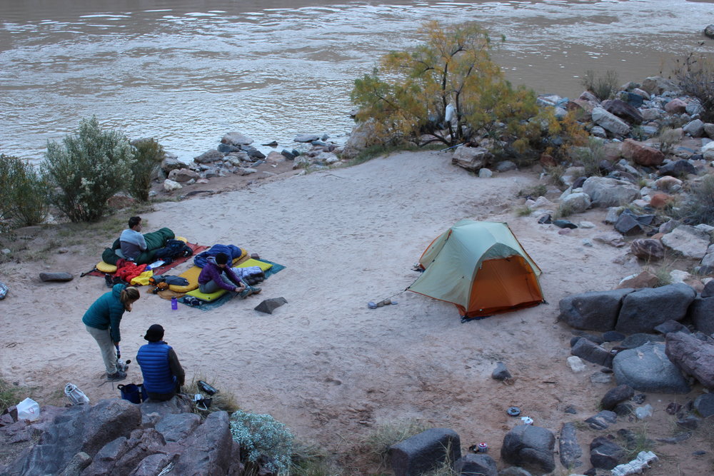 Our little camp by the river.