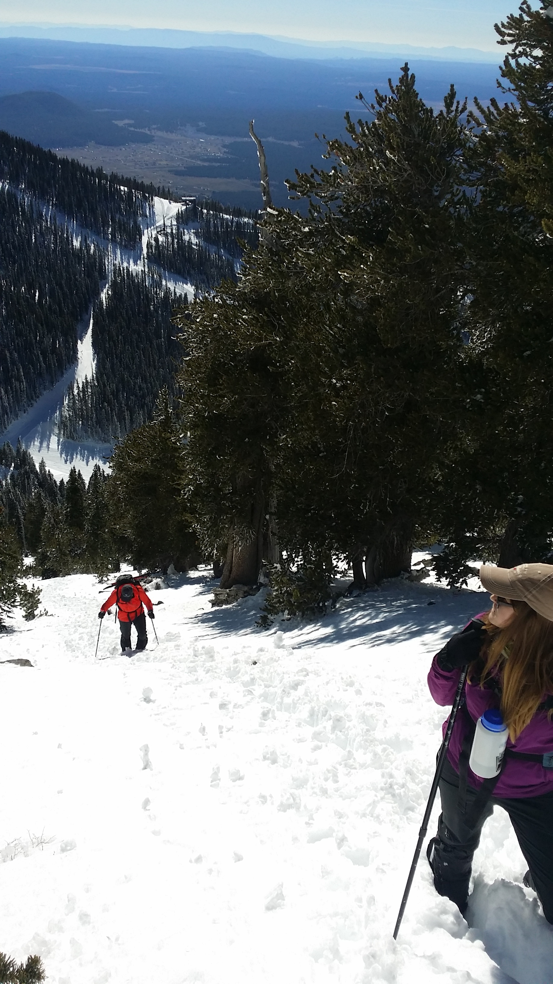 Making our way up the steep slope.