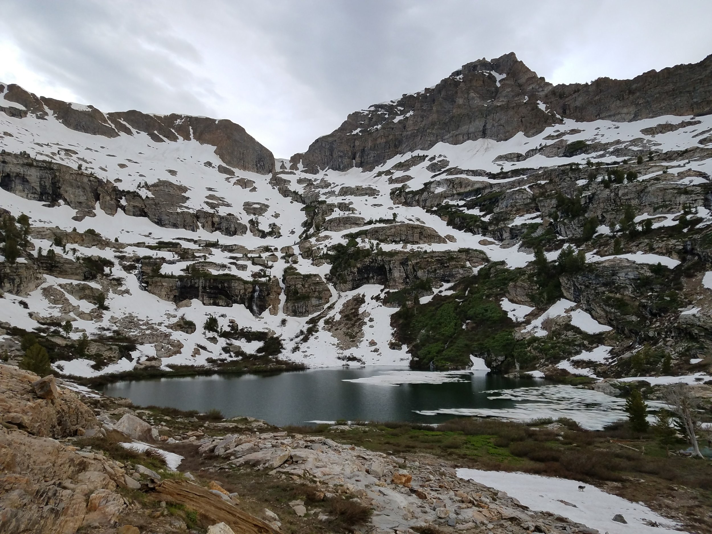 Griswold Lake Still a little snowy, but plenty of room to set up camp.