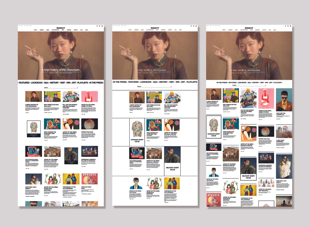 ( Development Designs for Blog page on ROKIT's new website )